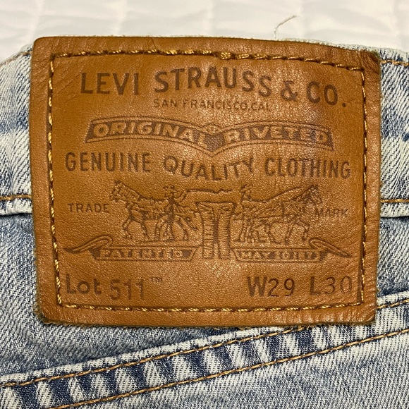 Levi’s premium denim 511 jeans men’s 29/30 light wash performance bootcut/slim - Picture 9 of 13